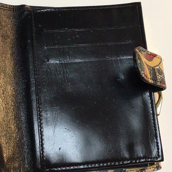 Vintage Lisette Baroque Print Leather Wallet - Picture 11 of 13